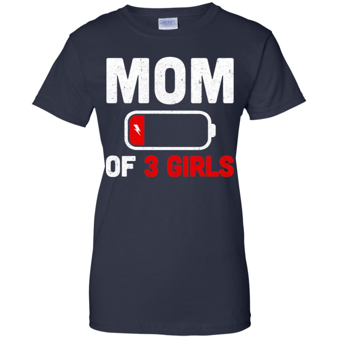 Funny Mom Of 3 Girls Mothers Day Gifts-T-Shirt & Hoodie-Women's T-Shirt-Navy