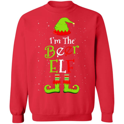 I'm The Beer Elf Family Matching Funny Christmas Group Gift-T-Shirt & Sweatshirt-Crewneck Sweatshirt-Red