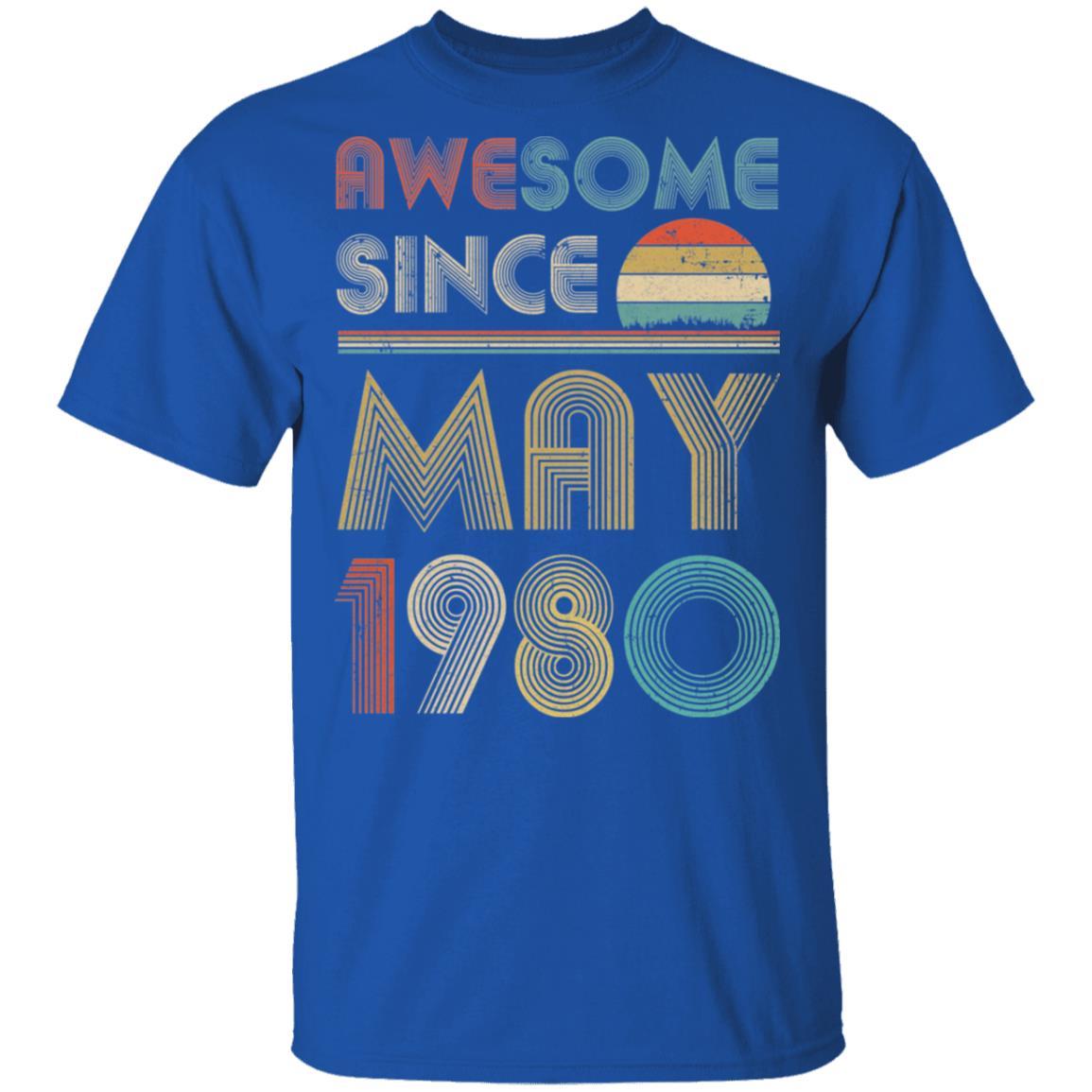 Awesome Since May 1980 Vintage 41th Birthday Gifts-T-Shirt & Hoodie-Classic T-Shirt-Royal