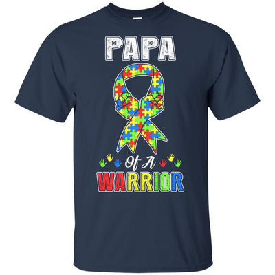 Papa Of A Warrior Support Autism Awareness Gift-T-Shirt & Hoodie-Classic T-Shirt-Navy