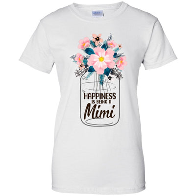 Happiness Is Being Mimi Life Flower Mimi Gifts-T-Shirt & Hoodie-Women's T-Shirt-White