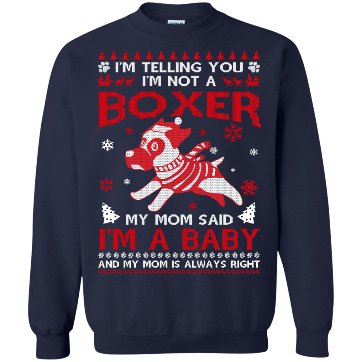 I'm Telling You I'm Not A Boxer-T-Shirt & Hoodie-Crewneck Sweatshirt-Navy