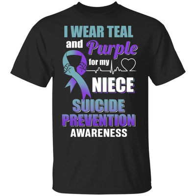 I Wear Teal And Purple For My Niece Suicide Prevention-T-Shirt & Hoodie-Classic T-Shirt-Black