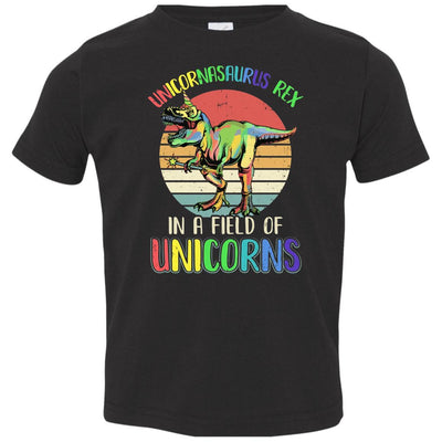 Be A Unicornasaurus Rex In A Field Of Unicorns Youth-Youth Shirt-Toddler T-Shirt-Black