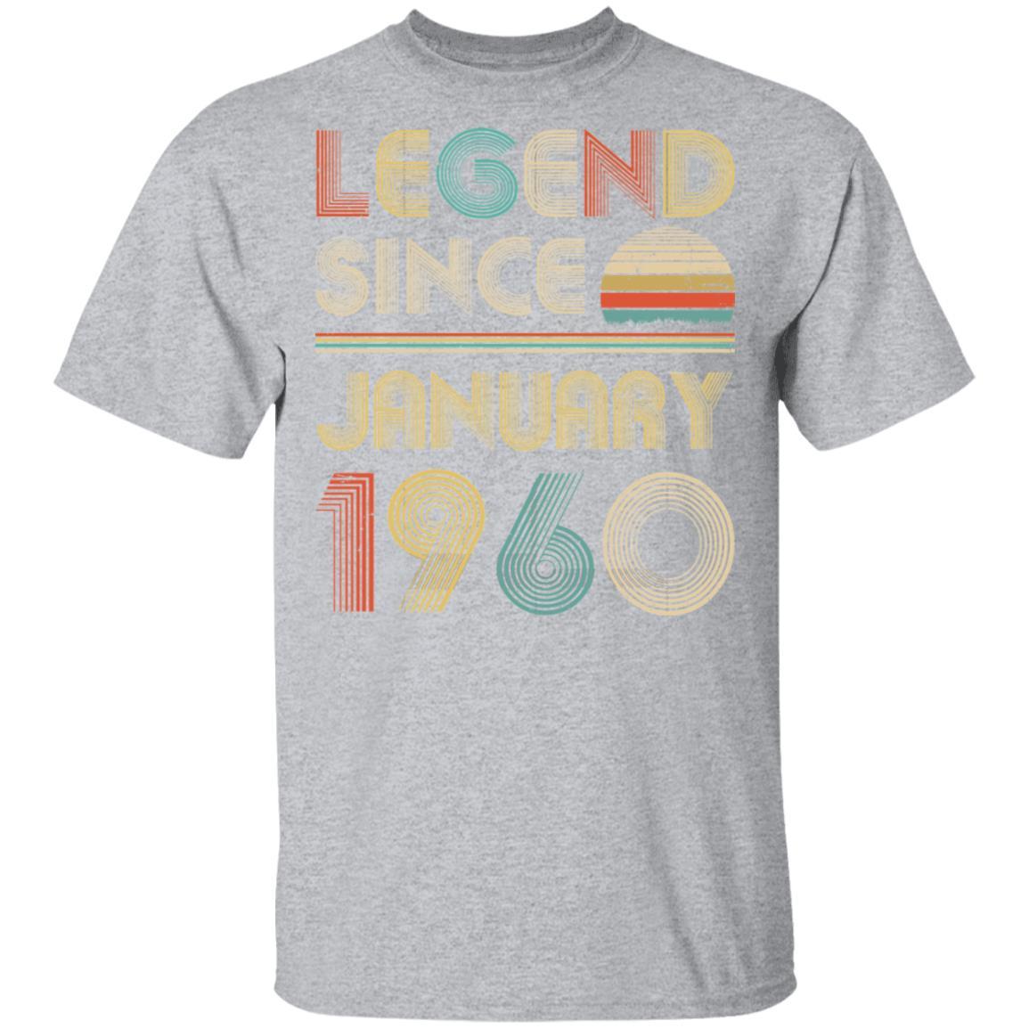 Legend Since January 1960 Vintage 61th Birthday Gifts-T-Shirt & Hoodie-Classic T-Shirt-Sport Grey