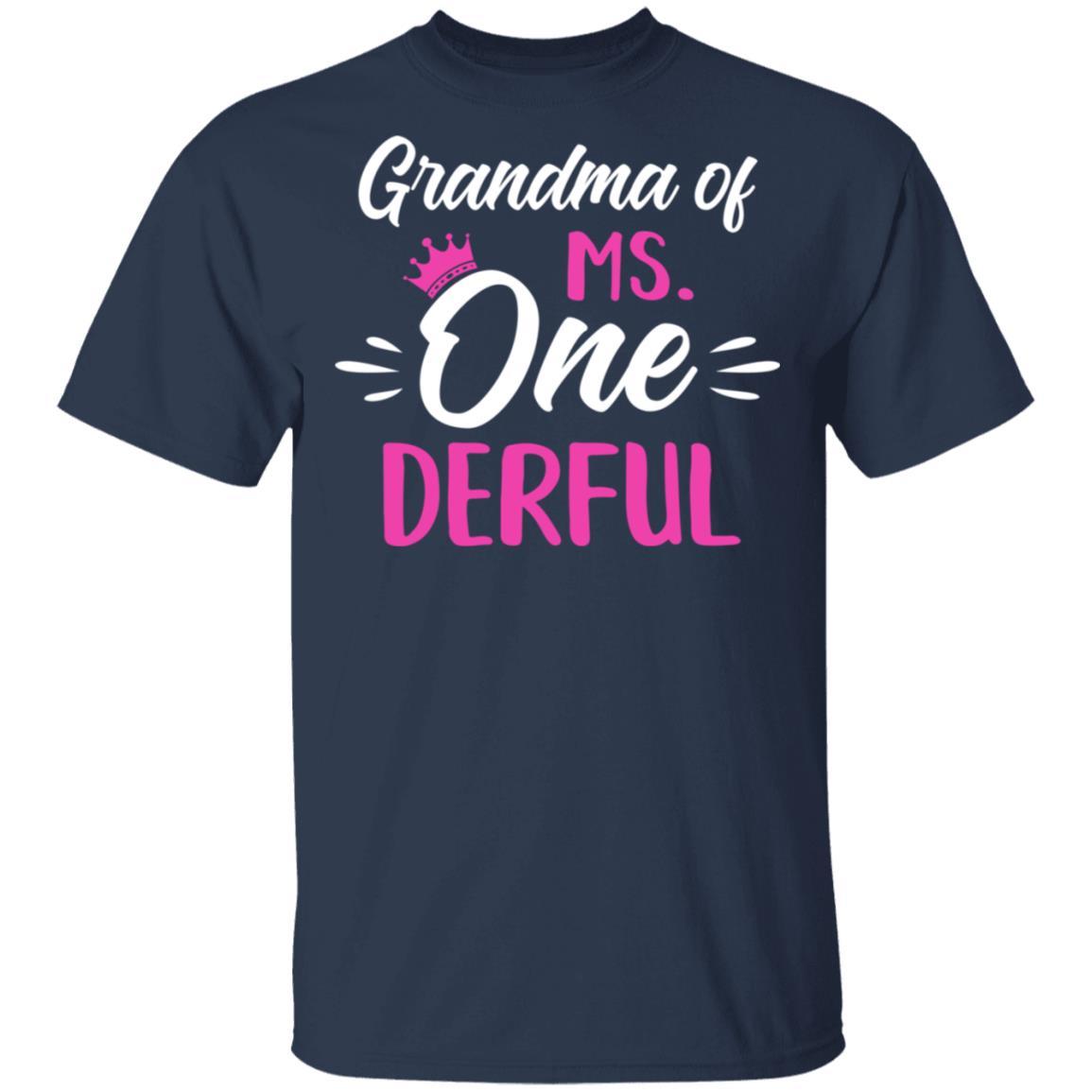 Grandma Of Ms Onederful 1st Birthday Party Costumes Gifts-T-Shirt & Hoodie-Classic T-Shirt-Navy