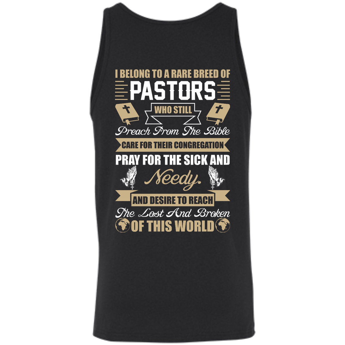 I Belong To A Rare Breed Of Pastors-T-Shirt & Hoodie-Unisex Tank-Black
