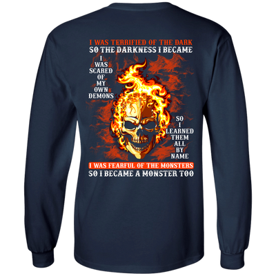 I BECAME THE MONSTER LIKE THAT T Shirt-T-Shirt & Hoodie-Long Sleeve T-Shirt-Navy