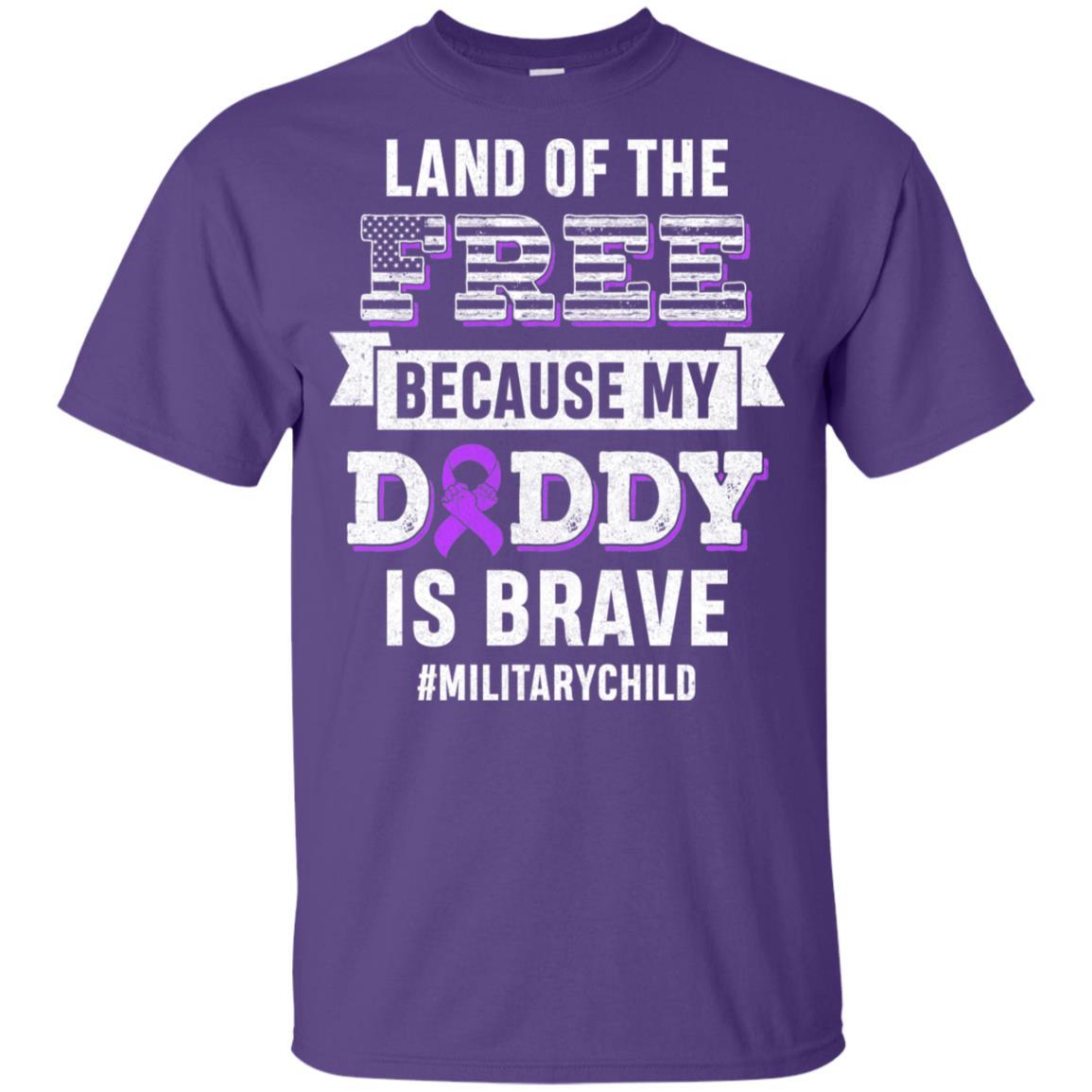 Military Child Month Purple Up Free Brave Dad Pride Youth-Youth Shirt-Youth T-Shirt-Purple