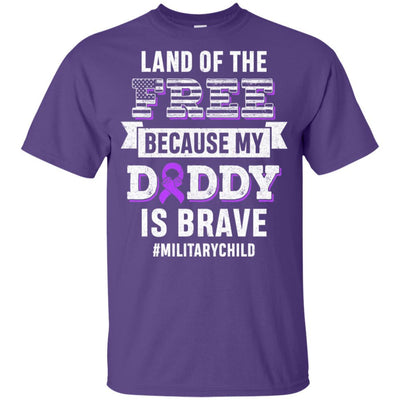 Military Child Month Purple Up Free Brave Dad Pride Youth-Youth Shirt-Youth T-Shirt-Purple