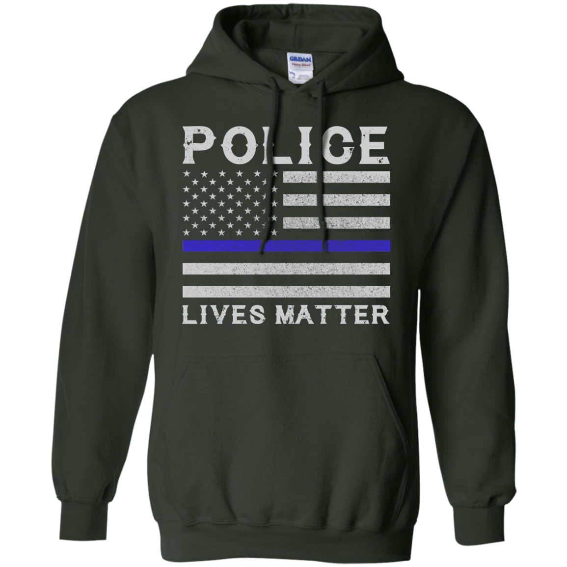 Police Lives Matter-T-Shirt & Hoodie-Pullover Hoodie-Forest Green