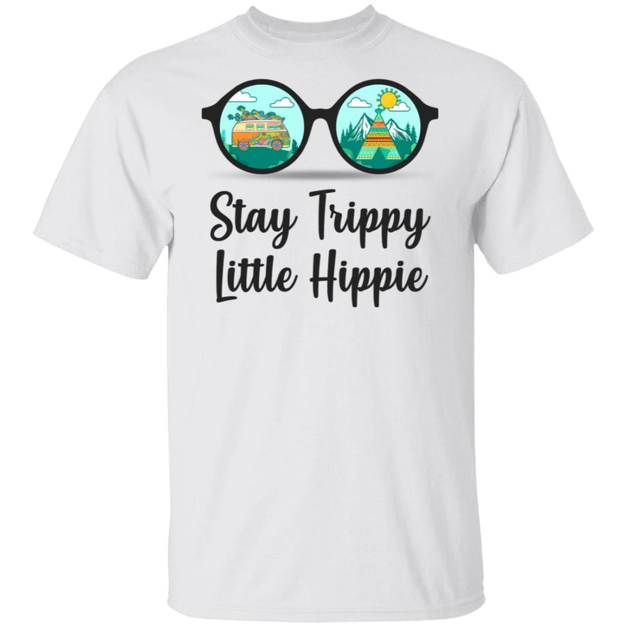 Stay Trippy Little Hippie Glasses Hippie Camping Gift-T-Shirt & Tank Top-Classic T-Shirt-White