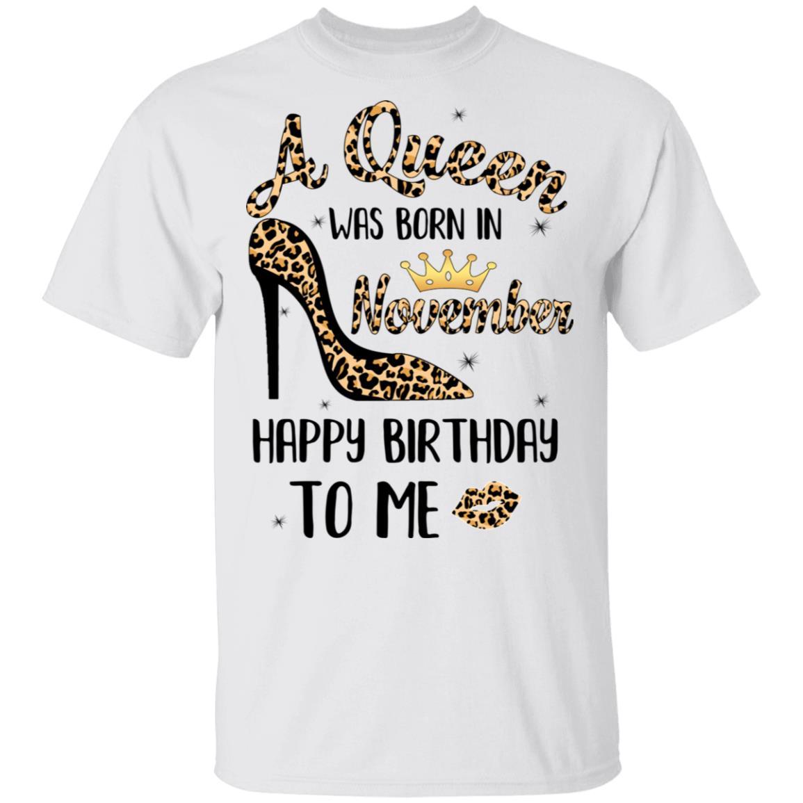 Born In November Girl Leopard High Heels Birthday Women Gift-T-Shirt & Tank Top-Classic T-Shirt-White