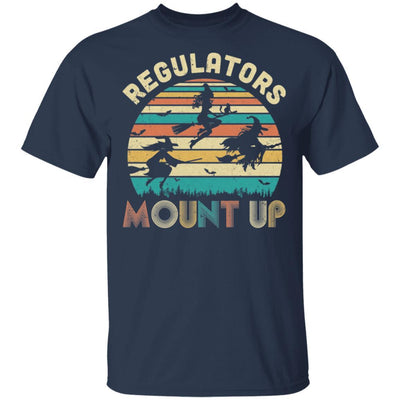 Vintage Regulators Mount Up Funny Halloween Witch-T-Shirt & Tank Top-Classic T-Shirt-Navy