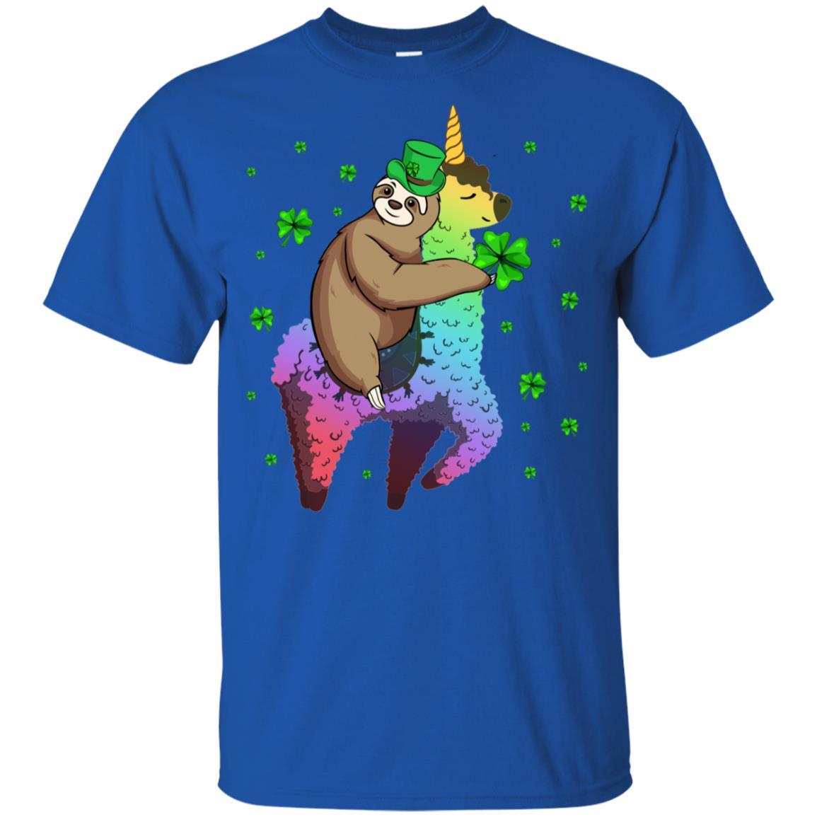 Leprechaun Sloth Riding Llama Unicorn St Patricks Day Youth-Youth Shirt-Youth T-Shirt-Royal