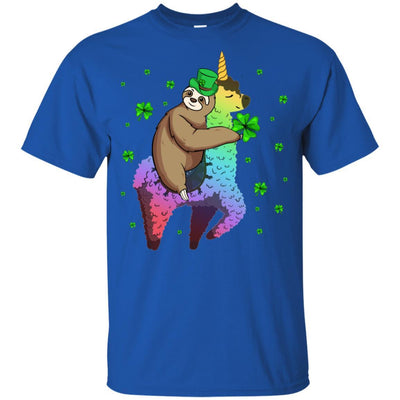Leprechaun Sloth Riding Llama Unicorn St Patricks Day Youth-Youth Shirt-Youth T-Shirt-Royal