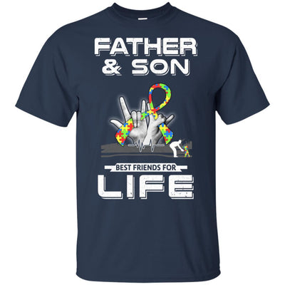 Father And Son Best Friends For Life Autism Awareness-T-Shirt & Hoodie-Classic T-Shirt-Navy