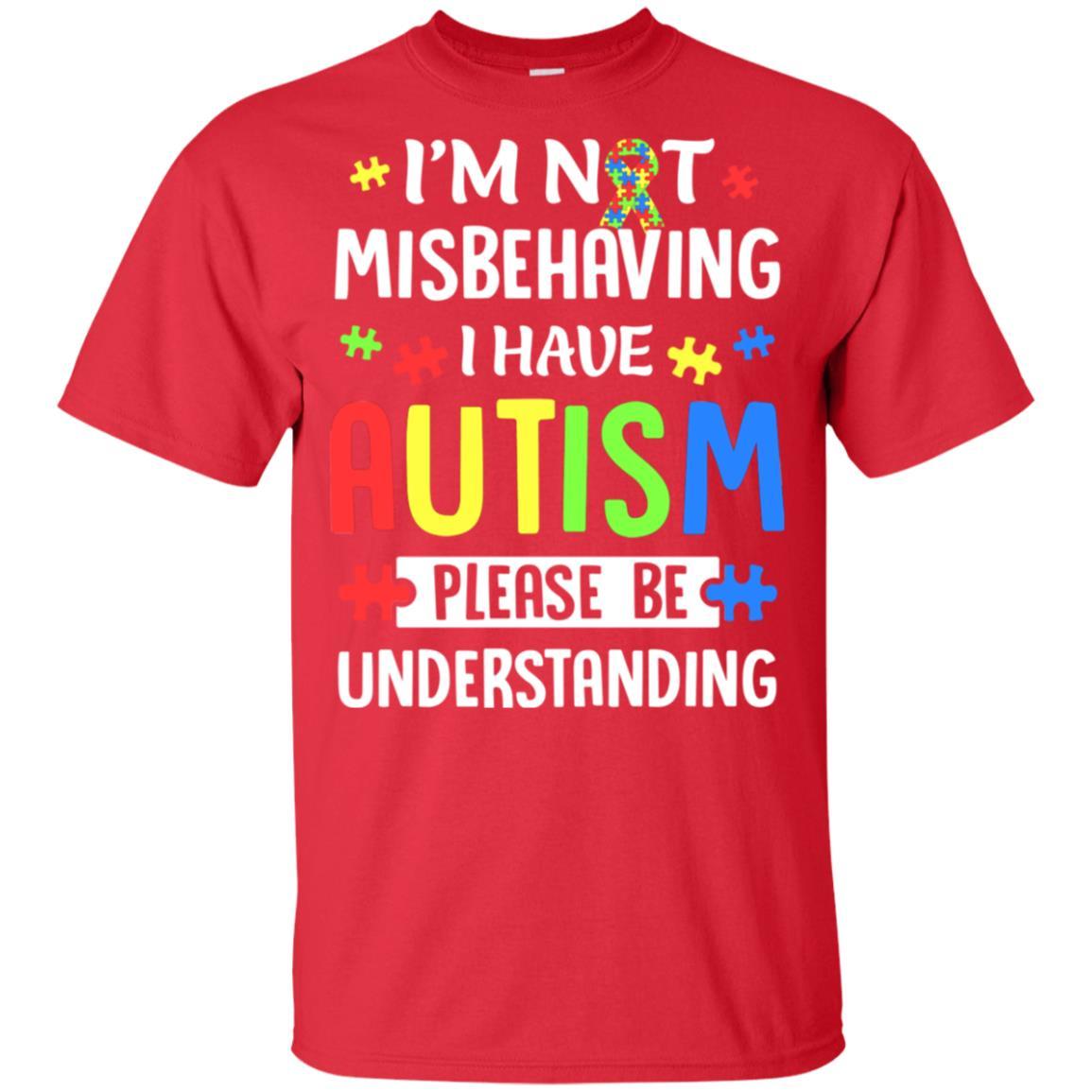Autism Awareness I'm Not Misbehaving I Have Autism Youth-Youth Shirt-Youth T-Shirt-Red