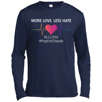 More Love Less Hate - Orlando-T-Shirt & Hoodie-Long Sleeve T-Shirt-Navy