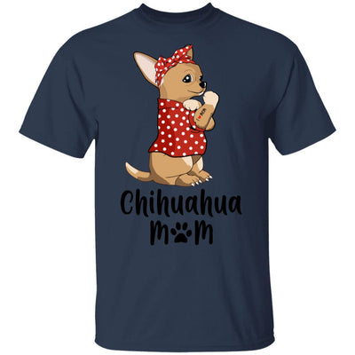 I Love Mom Chihuahua Mom Dog Lover Gifts-T-Shirt & Tank Top-Classic T-Shirt-Navy