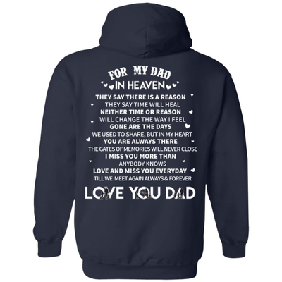 For My Dad In Heaven-T-Shirt & Hoodie-Pullover Hoodie-Navy