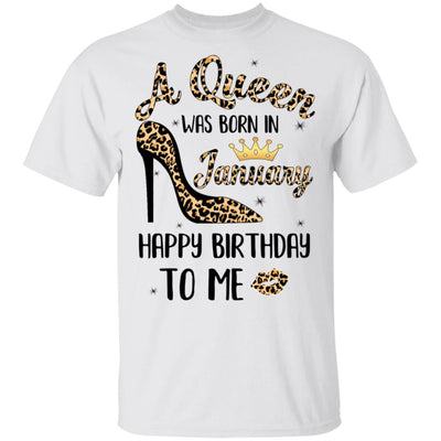 Born In January Girl Leopard High Heels Birthday Women Gift-T-Shirt & Tank Top-Classic T-Shirt-White