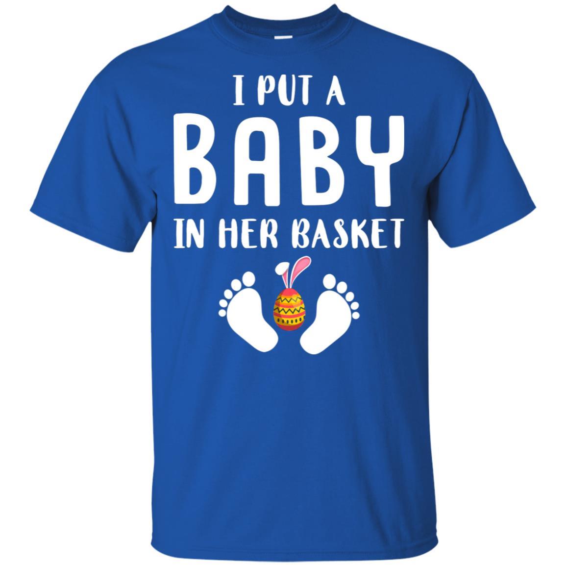 I Put A Baby In Her Basket Easter Pregnancy-T-Shirt & Hoodie-Classic T-Shirt-Royal