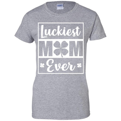 Luckiest Mom Ever St Patricks Day-T-Shirt & Hoodie-Women's T-Shirt-Sport Grey