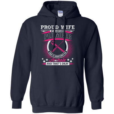 Proud Wife Of An Awesome Plumber-T-Shirt & Hoodie-Pullover Hoodie-Navy