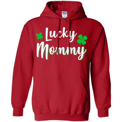 Luckiest Lucky Mommy St Patricks Day-T-Shirt & Hoodie-Pullover Hoodie-Red