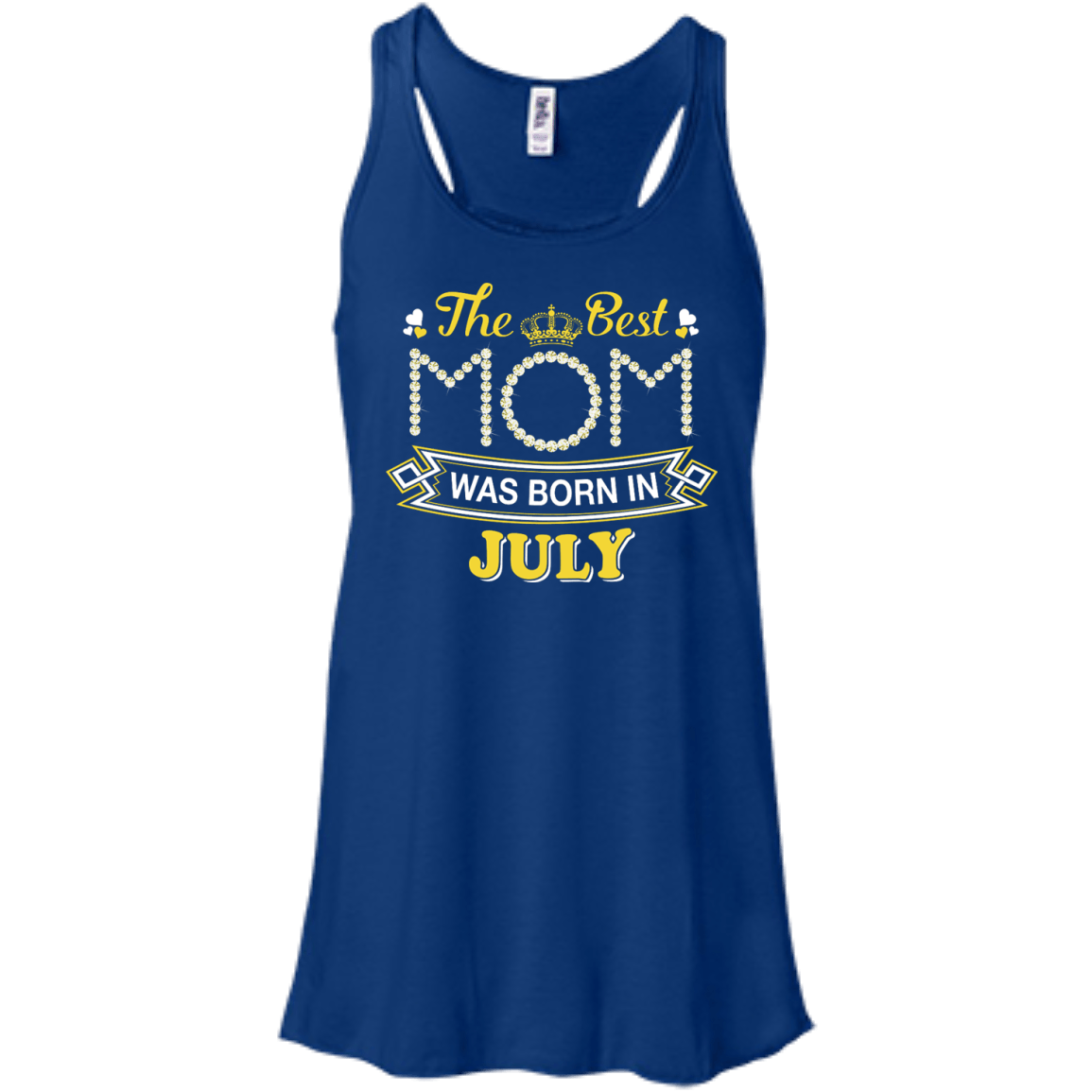The Best Mom Was Born In July-T-Shirt & Hoodie-Women's Flowy Racerback Tank-True Royal