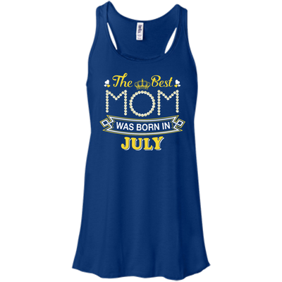 The Best Mom Was Born In July-T-Shirt & Hoodie-Women's Flowy Racerback Tank-True Royal