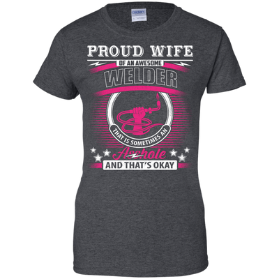 Proud Wife Of An Awesome Welder-T-Shirt & Hoodie-Women's T-Shirt-Dark Heather