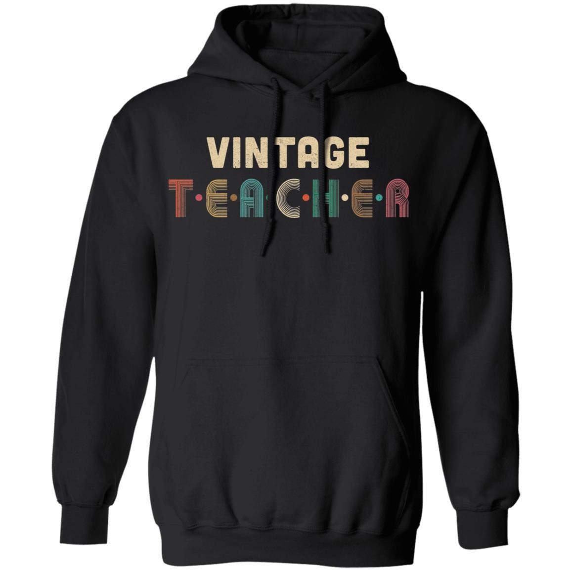 Vintage Teacher Back To School Gifts-T-Shirt & Hoodie-Pullover Hoodie-Black