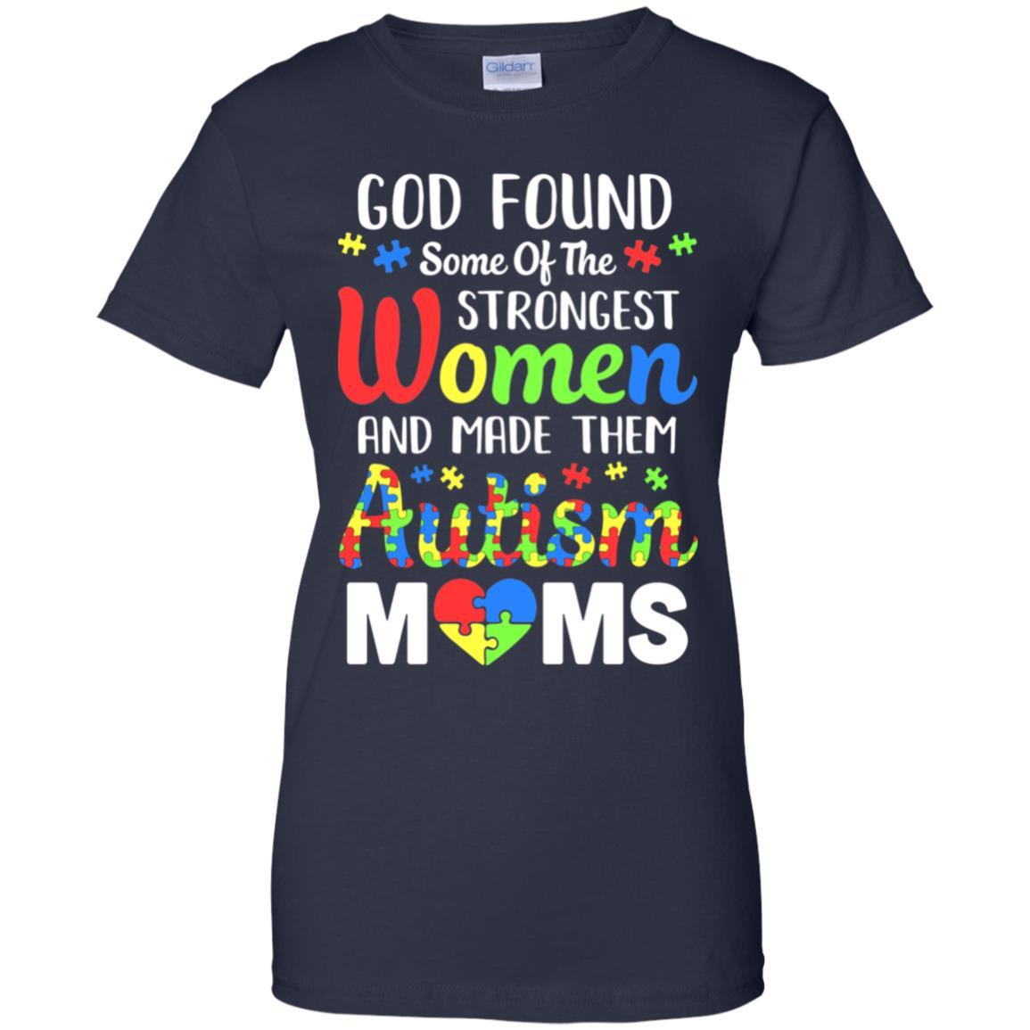 God Made Autism Mom Support Awareness Autistic Parents-T-Shirt & Hoodie-Women's T-Shirt-Navy