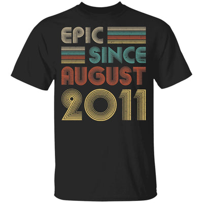 Epic Since August 2011 Vintage 10th Birthday Gifts Youth-Youth Shirt-Youth T-Shirt-Black
