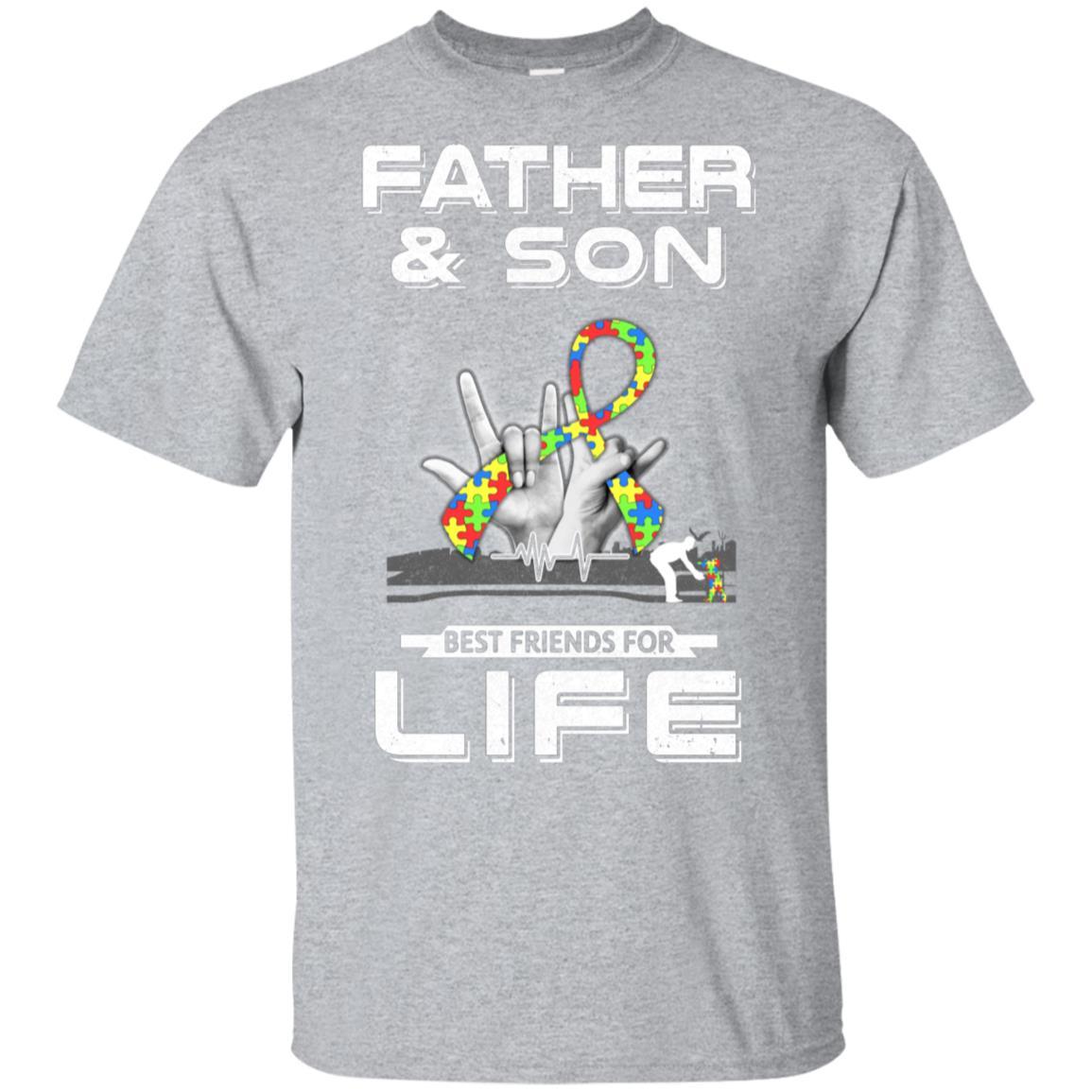 Father And Son Best Friends For Life Autism Awareness-T-Shirt & Hoodie-Classic T-Shirt-Sport Grey