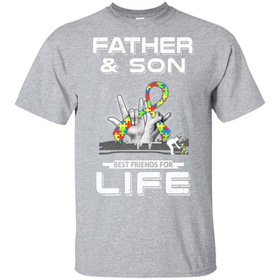 Father And Son Best Friends For Life Autism Awareness-T-Shirt & Hoodie-Classic T-Shirt-Sport Grey