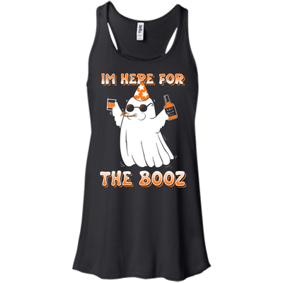 I'm Here For The Booz Halloween-T-Shirt & Hoodie-Women's Flowy Racerback Tank-Black