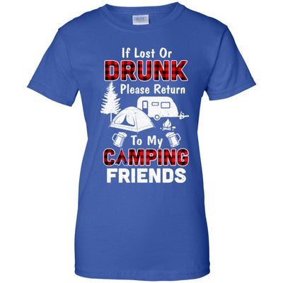 If Lost Or Drunk Please Return To My Camping Friends-T-Shirt & Hoodie-Women's T-Shirt-Royal