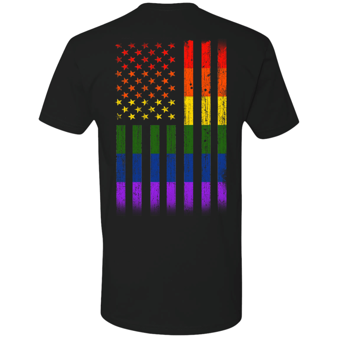 Rainbow Lesbian Gay Pride LGBT America Flag-T-Shirt & Hoodie-Premium T-Shirt-Black