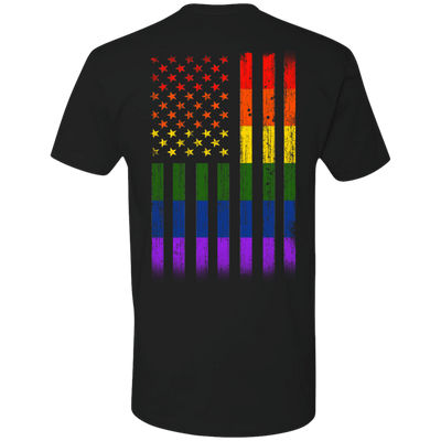 Rainbow Lesbian Gay Pride LGBT America Flag-T-Shirt & Hoodie-Premium T-Shirt-Black