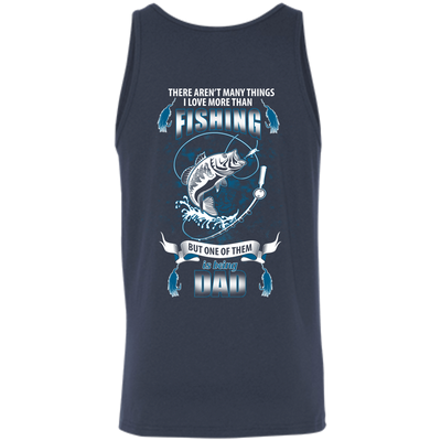 I Love More Than Fishing DAD-T-Shirt & Hoodie-Unisex Tank-Navy