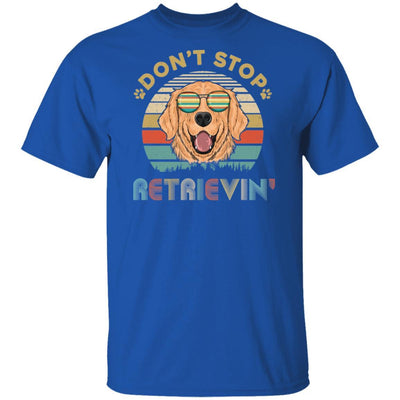 Don't Stop Retrieving Vintage Retro Golden Retriever-T-Shirt & Hoodie-Classic T-Shirt-Royal