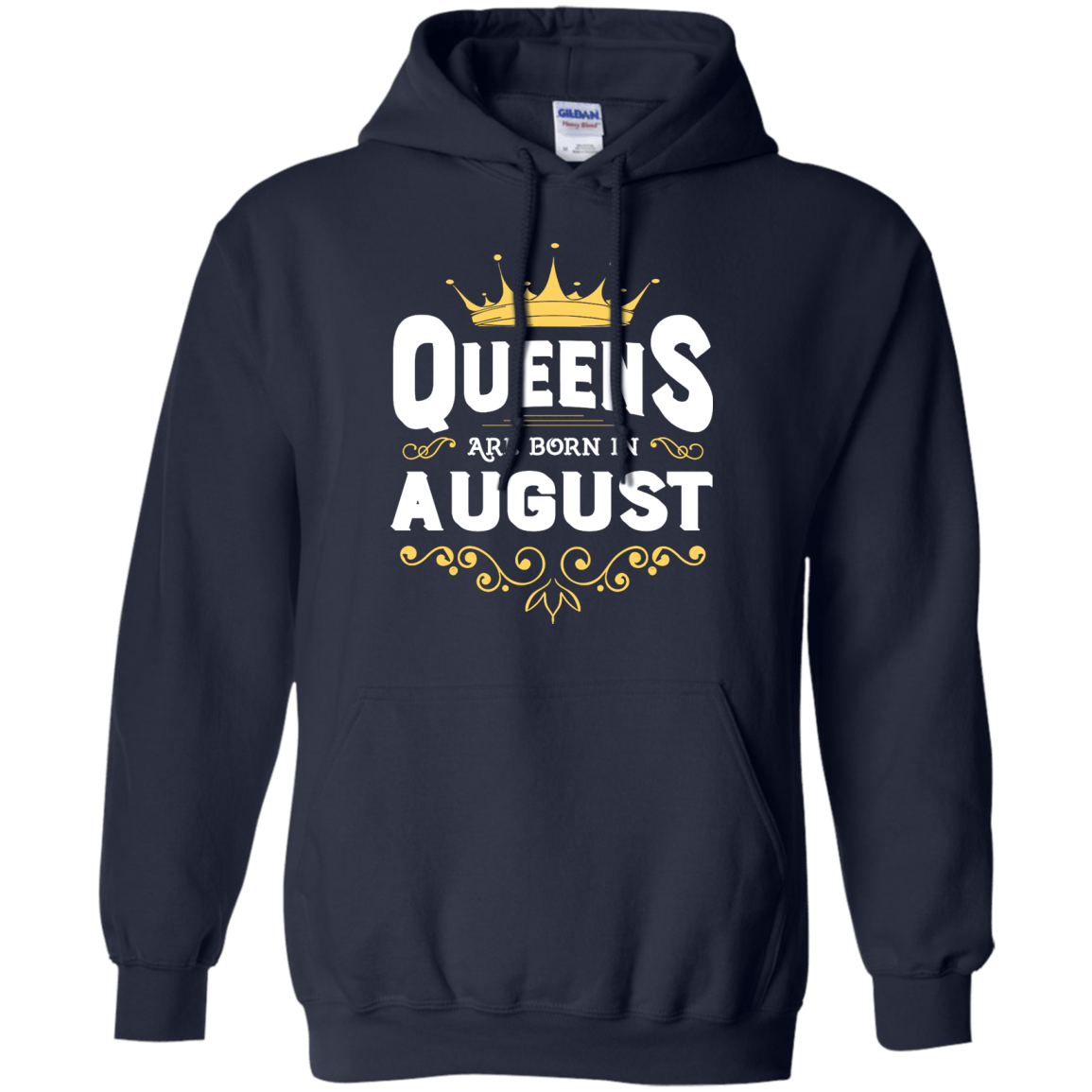 Queens Are Born In August-T-Shirt & Hoodie-Pullover Hoodie-Navy