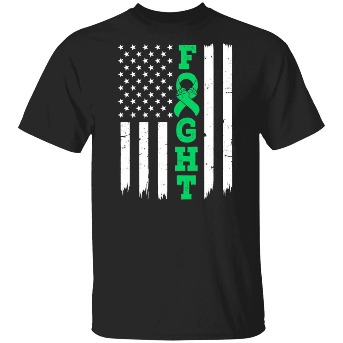 Lymphoma Liver Cancer Awareness American Flag Distressed-T-Shirt & Hoodie-Classic T-Shirt-Black