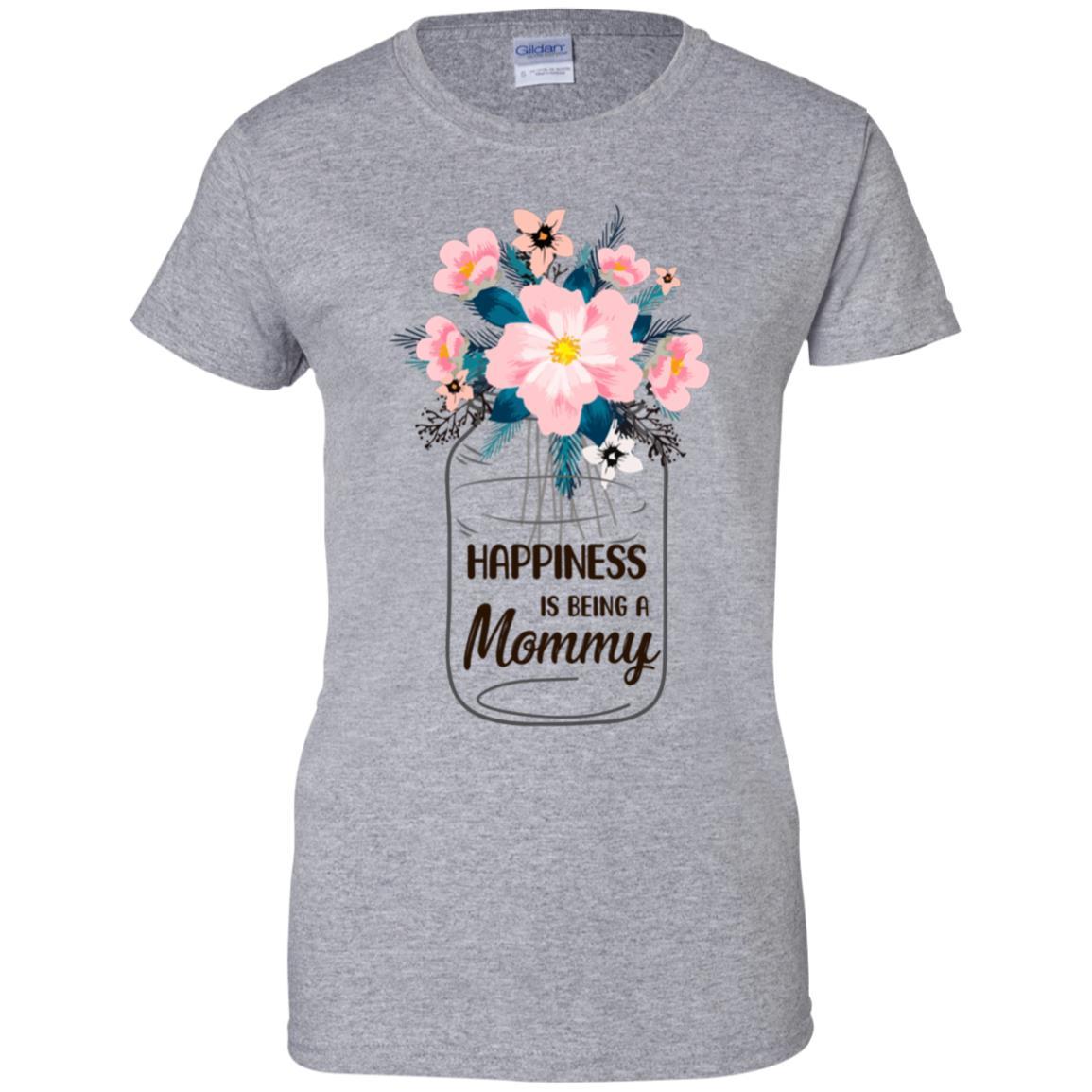 Happiness Is Being Mommy Life Flower Mommy Gifts-T-Shirt & Hoodie-Women's T-Shirt-Sport Grey