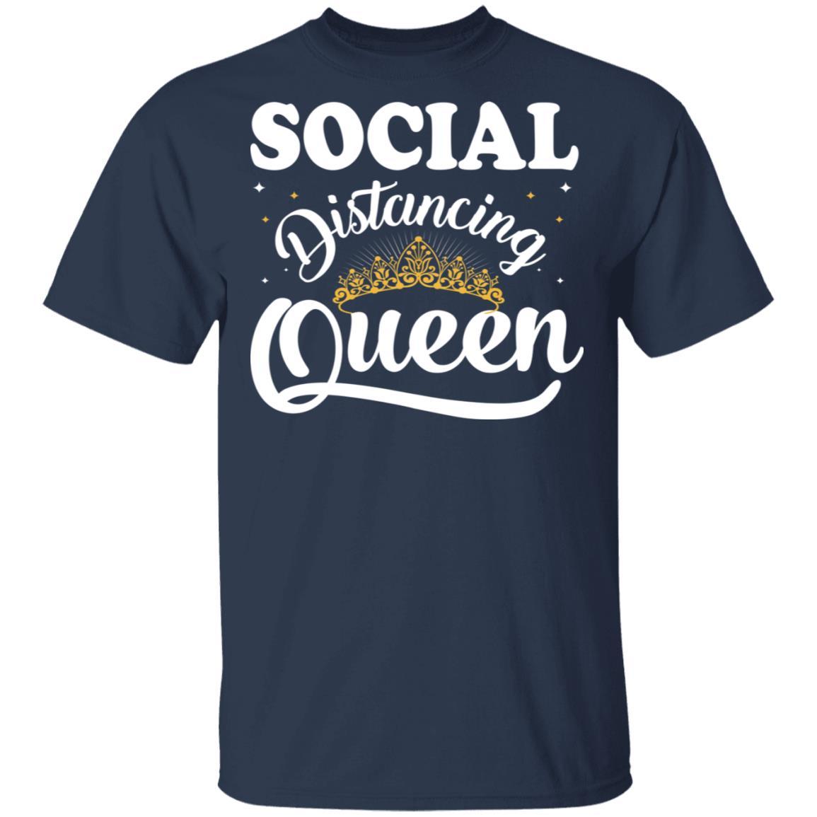Social Distancing Queen Quarantine-T-Shirt & Tank Top-Classic T-Shirt-Navy