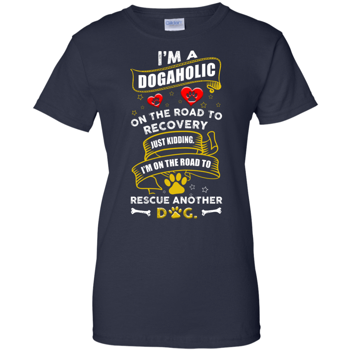 I'm A Dogaholic-T-Shirt & Hoodie-Women's T-Shirt-Navy