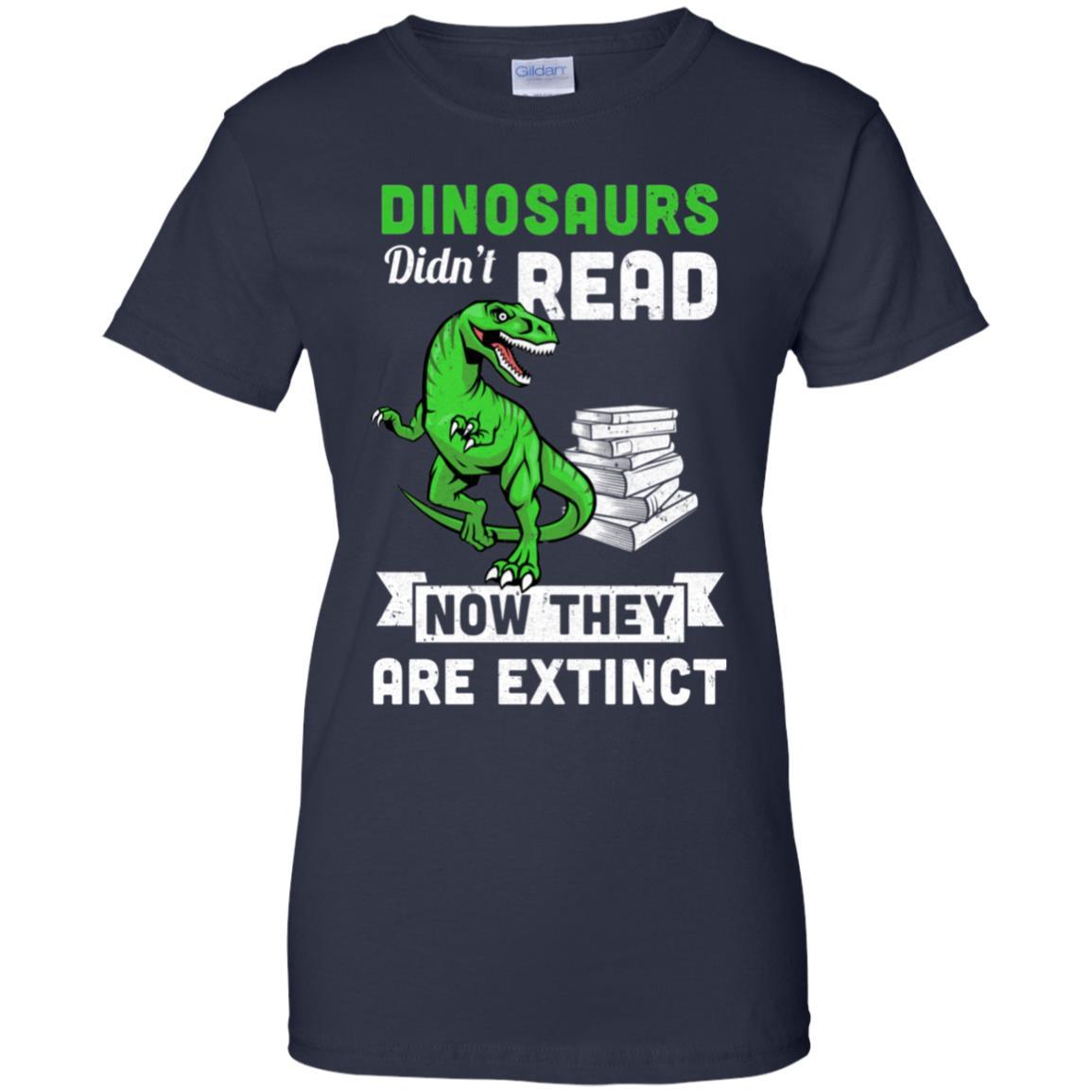 Dinosaurs Did Not Read Funny Read Book-T-Shirt & Hoodie-Women's T-Shirt-Navy